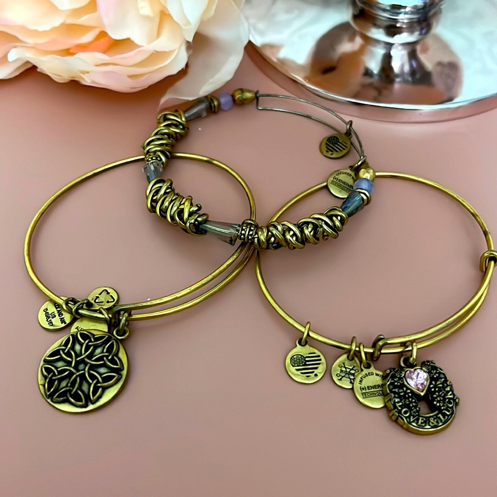 Set of three Alex and Ani bracelets
